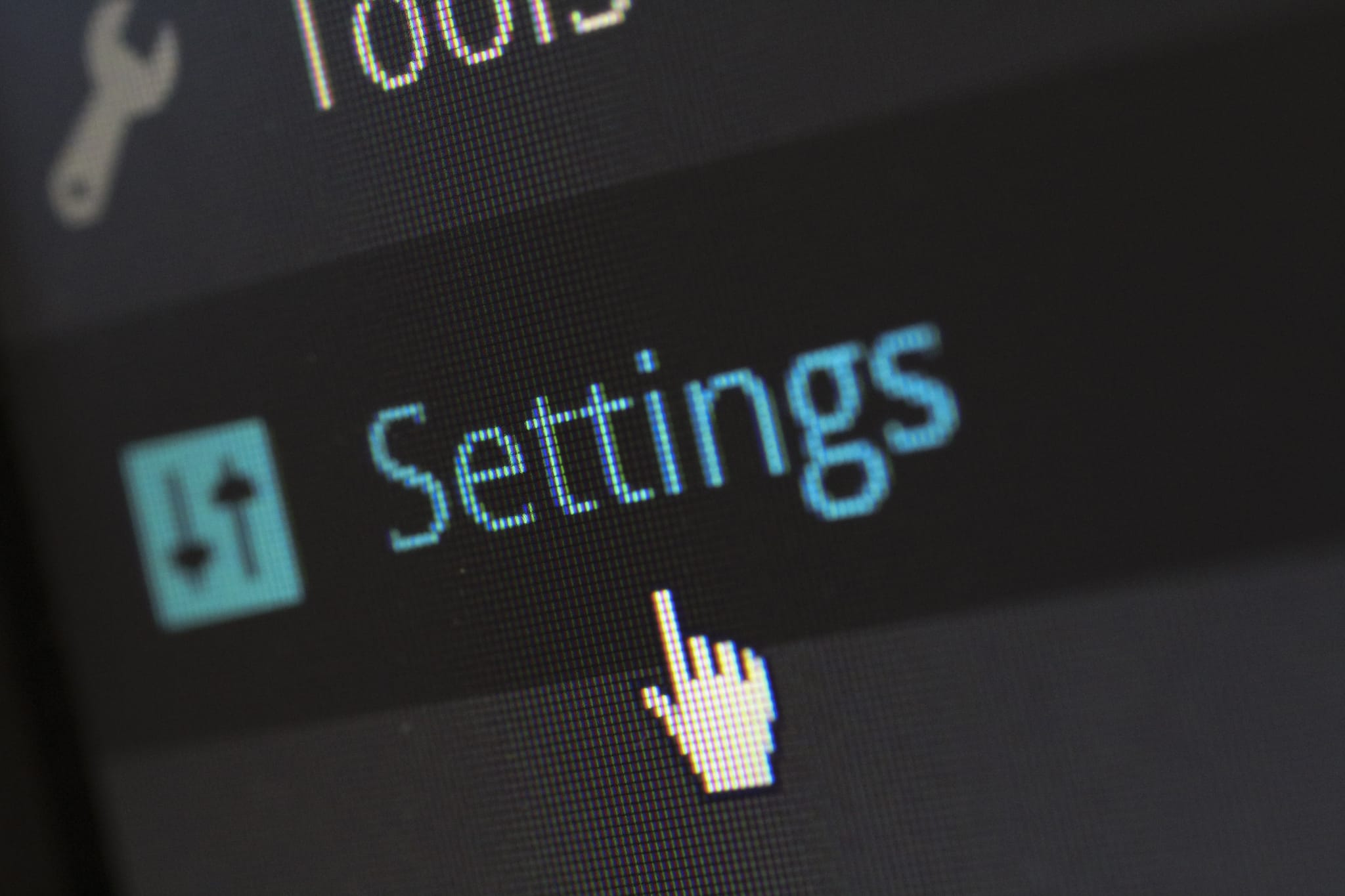 Computerbildschirm abfotografiert: Settings 