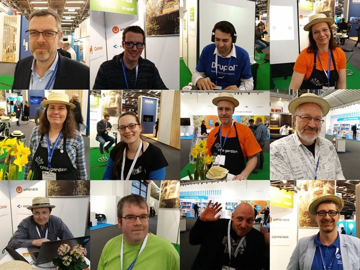 Portraits aller Mitglieder des CMS Garden auf der Internet World 2017