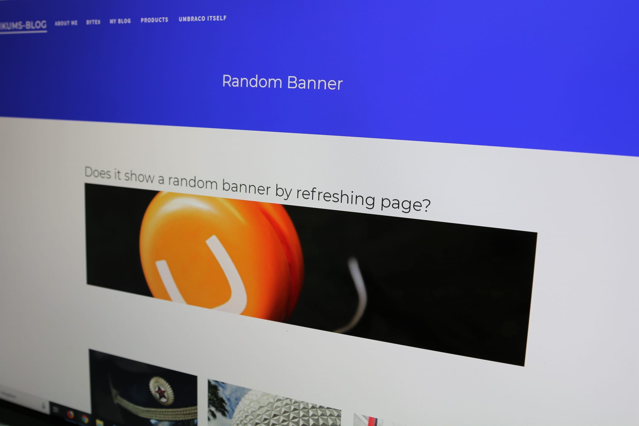 byte5-Praktikant Patrick Haags erste eigene Website abfotografiert