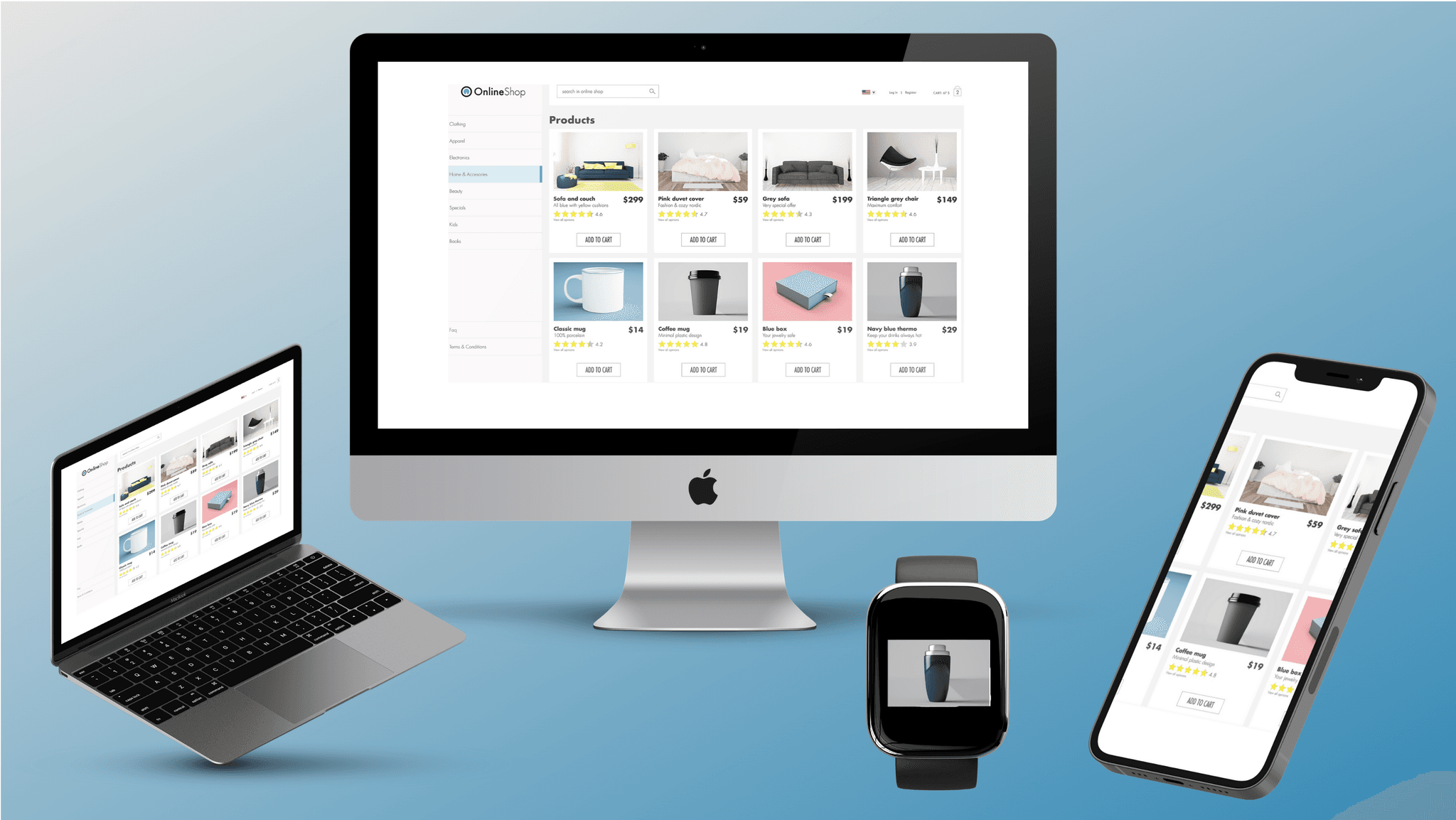 Verschiedene Endgeräte im Headless Commerce