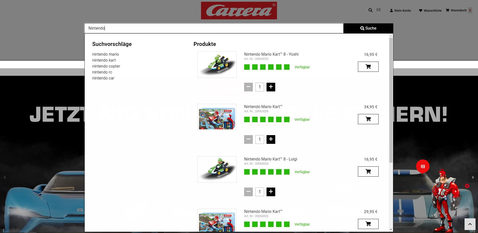 carrera-toys.com: Screenshot